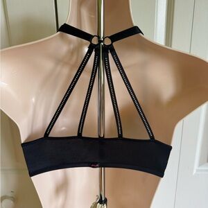 PINK Victoria’s Secret Black Rhinestones Push-up Bra 32B NWT